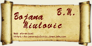 Bojana Miulović vizit kartica